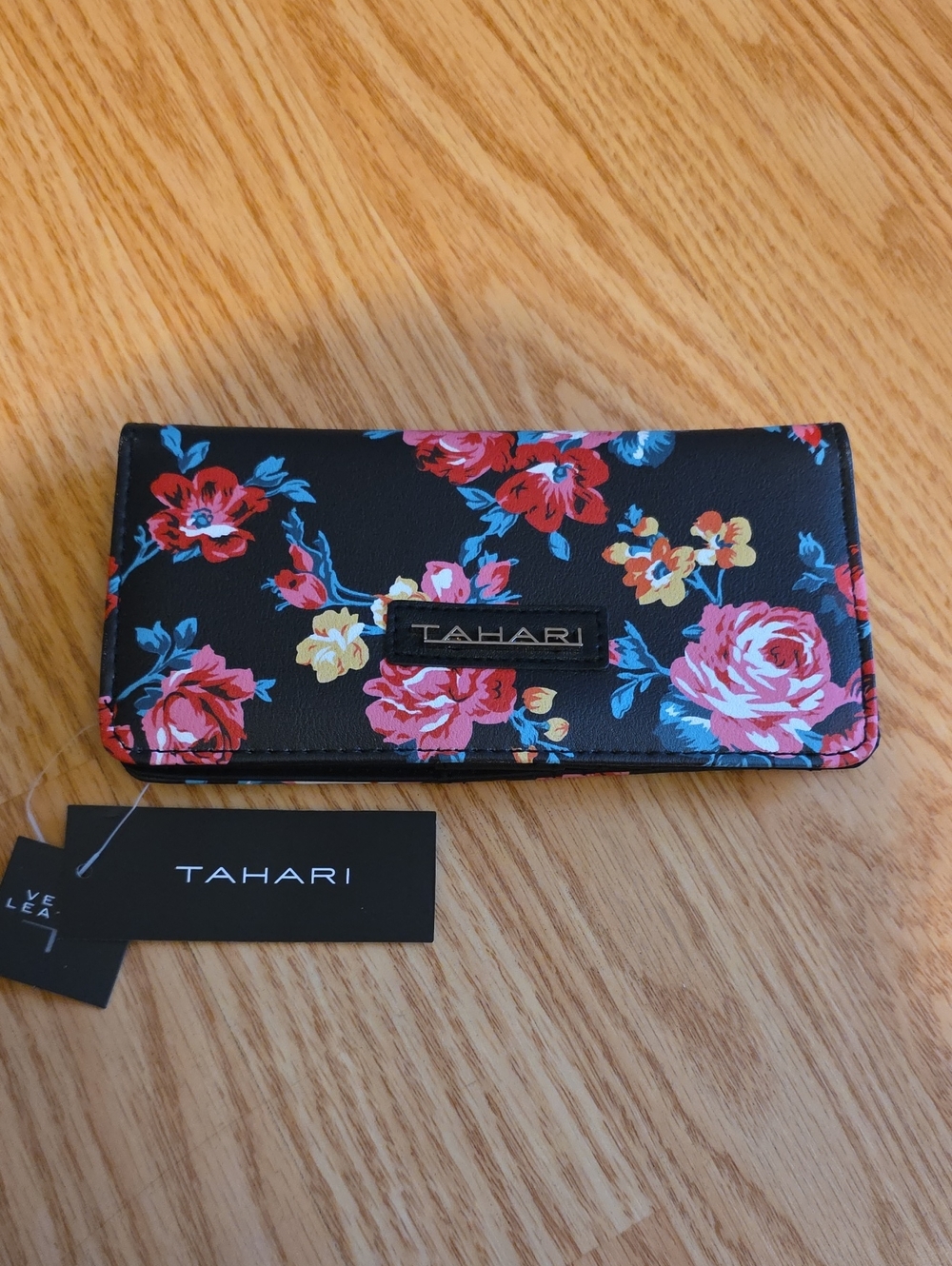 Tahari Black Floral Wallet